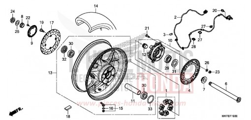 REAR WHEEL CBR1000S1K de 2019